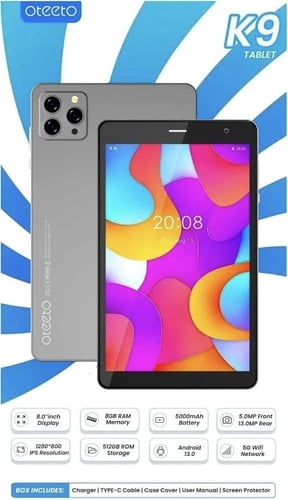 تابلت اوتيتو K9 بشاشة 8 انش وذاكره 512GB ورام 8 يد...