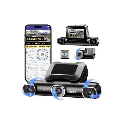 ازدوم _ داش كام سيارة أمامي 2k مع 3 كاميرات فل إتش...