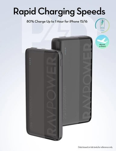 بكج بطاريتين راف باور بقوة 20 واط بسعة 10000 + 200...