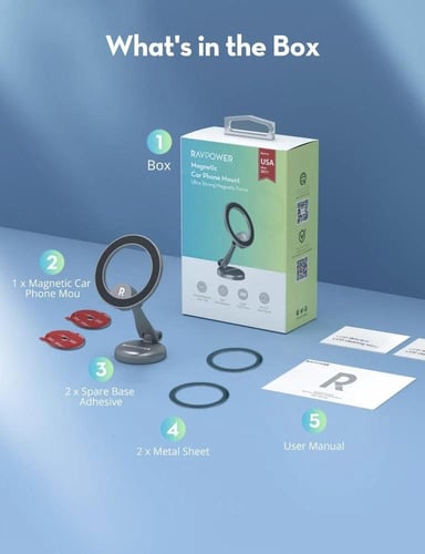 ستاند جوال راف باور ماج سيف للسيارة - اسود