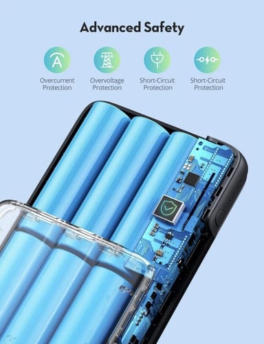 بطارية راف باور 30000 ملي امبير بمنفذ USB ومنفذ تا...