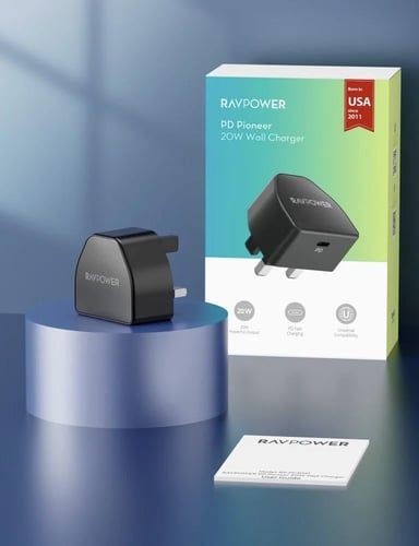 شاحن جداري راف باور بقوة 20 واط بمنفذ تايب سي - اس...