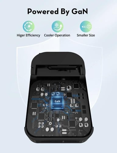 شاحن جداري نحيف راف باور بقوة 65 واط بمنفذين تايب...