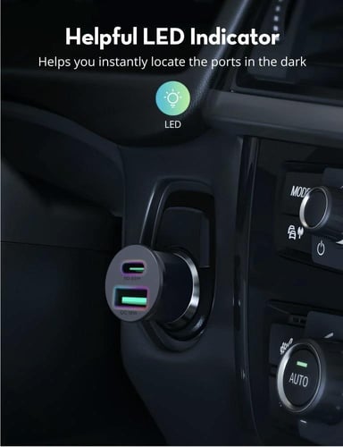 شاحن سيارة راف بور ميني بقوة 65 واط بمنفذ تايب سي...