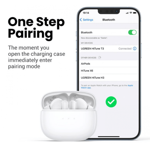 سماعة أذن يوجرين لاسلكية هاي تون تي 3 مع خاصية إلغ...