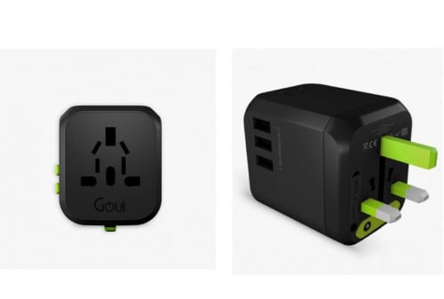 قوي - يونيك شاحن جداري عالمي - اسود