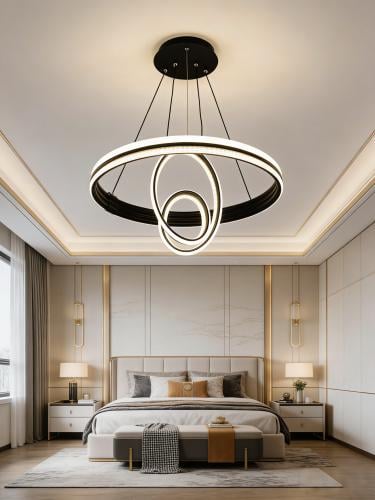 Chandelier Harmony Circular LED – Three colors – Luxurious black