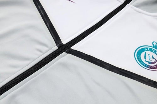 طقم جاكيت الدريبي النصر السعودي اللون الابيض