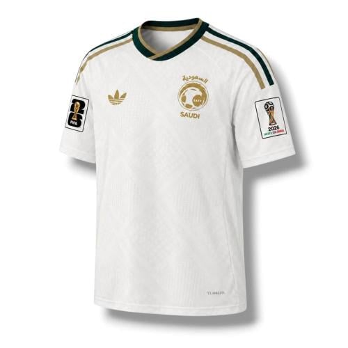 تيشيرت المنتخب السعودي ابيض بشعار كأس العالم 2026