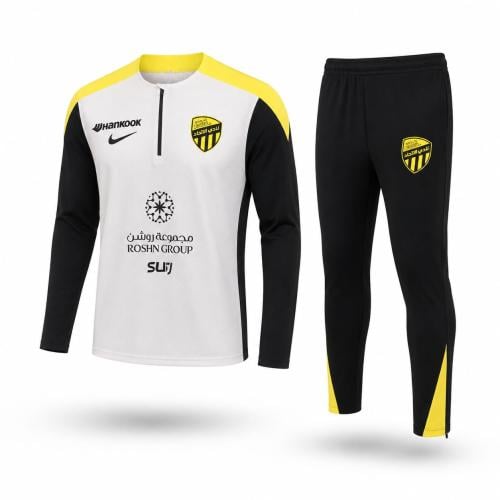 طقم تدريب الاتحاد السعودي 2026 جاكيت أبيض وبنطال أ...
