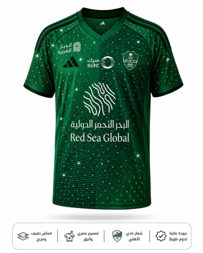 تيشيرت الأهلي السعودي الأساسي الأخضر بالكريستال 20...