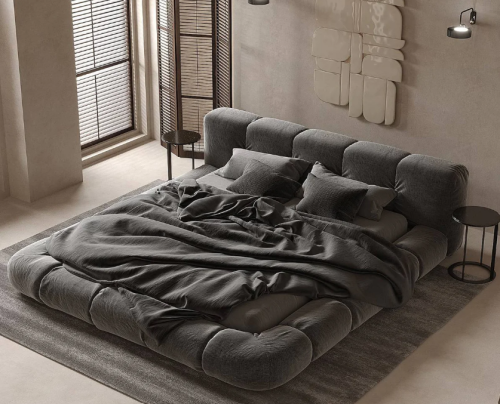 سرير - رمادي