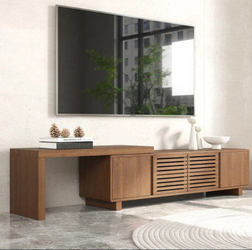 طاولة تلفاز مزيج من المظهر العصري والريفي - بني