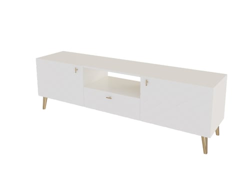 طاولة تلفاز بأدراج للتخزين - بيج