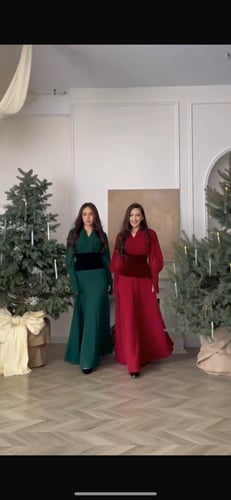 فستان سهره شيفون و مخمل