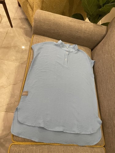 بدله لينن بيبي بلو قطعتين