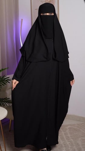 عباية 2 في 1 بأكمام (سادة )