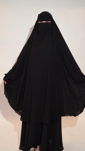 خمار بأكمام مطاط + نقاب