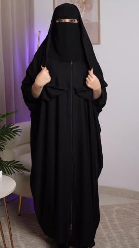 عباية 2 في 1 بأكمام (سادة )