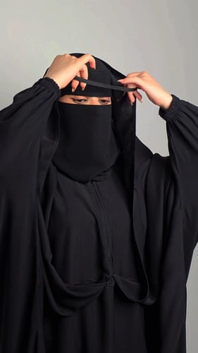 عباية ٢ في ١ بأكمام ( مطاط )