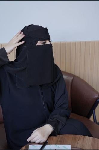 نقاب الاكل اسلامي بمرد وسط مايل