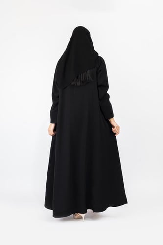 عباية اصايل قماش كريب سيراميك اندنوسي | اسود