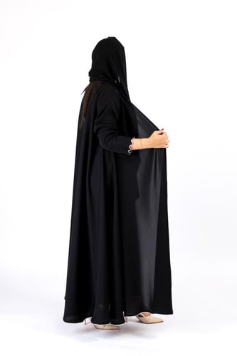 عباية لمياء دابل كلوش | اسود