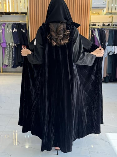 عباية هنوف مخمل مكسر تدخيلات شمواه على الكم معا ال...