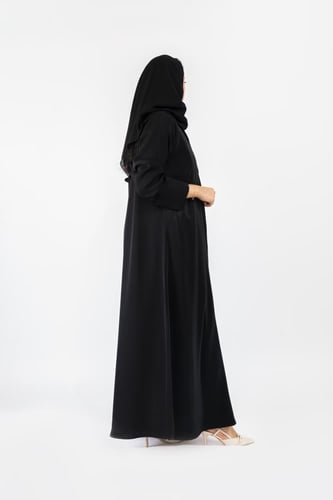 عباية اصايل قماش كريب سيراميك اندنوسي | اسود