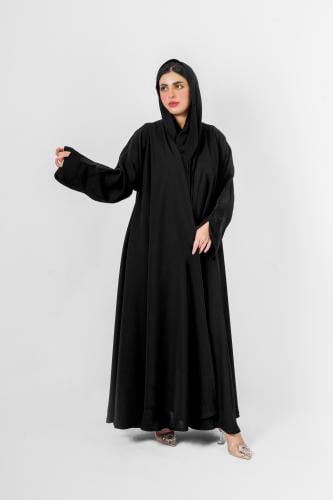 عباية وردة دابل كلوش | اسود