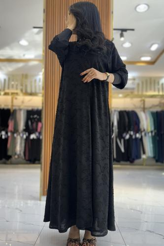 عباية ريلام قماش جاكار ا اسود