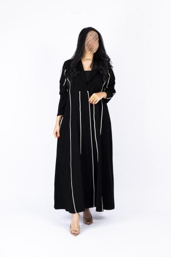 بليزر حصه قماش كريب قيطان ابيض | اسود