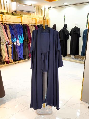 عباية ليلى قماش كريب دبل كلوش | كحلي