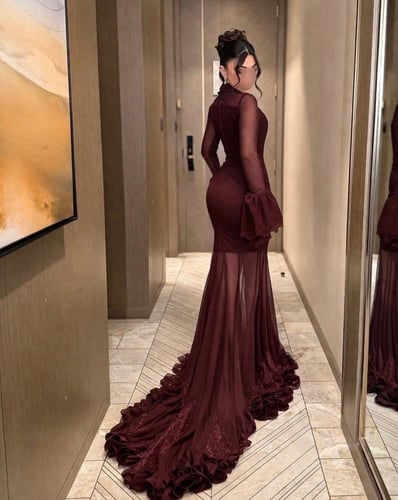 فستان عودي ناعم اربي علا شيفون