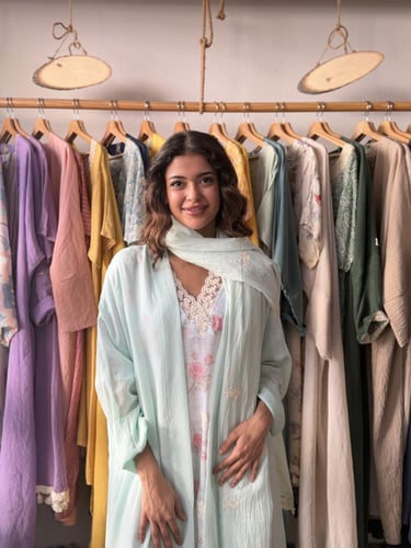 طقم رمضاني عباية وثوب - تيفاني بلو