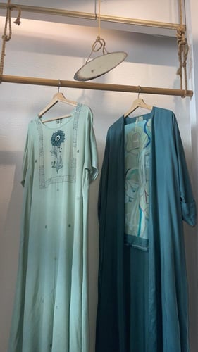 طقم رمضاني عباية وثوب كوبرو - اخضر