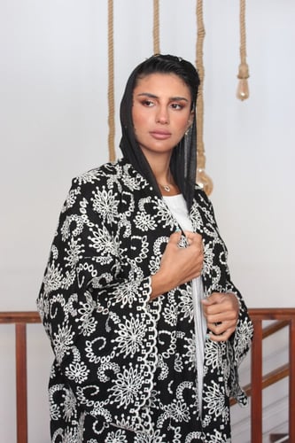 عباية تطريز يدوي - أخضر فاتح