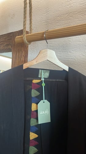 عباية بليند طرحة تطريز قط عسيري- أسود