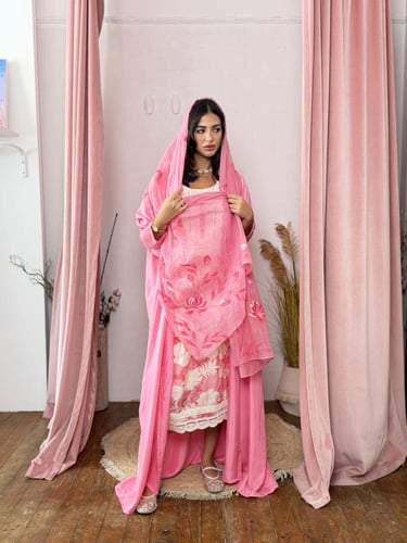 طقم عباية وثوب كوبرو - فوشي