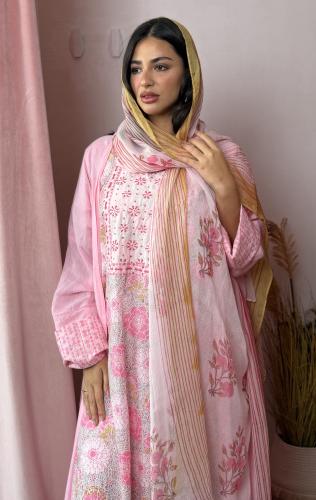 طقم عباية وثوب مورد- وردي