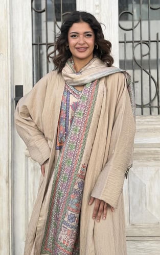 طقم رمضاني ثوب وعباية - بيج