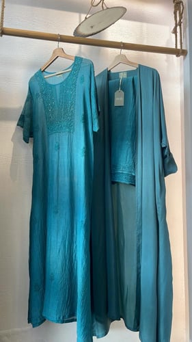 طقم رمضاني عباية وثوب كوبرو - teal