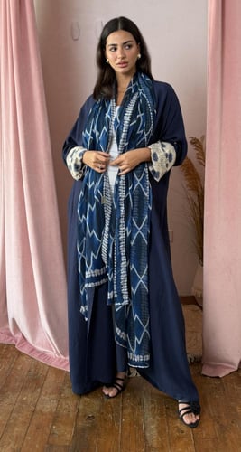 عباية كوبرو أكمام بيج - كحلي