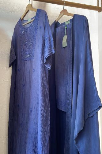 طقم رمضاني عباية وثوب كوبرو - كحلي