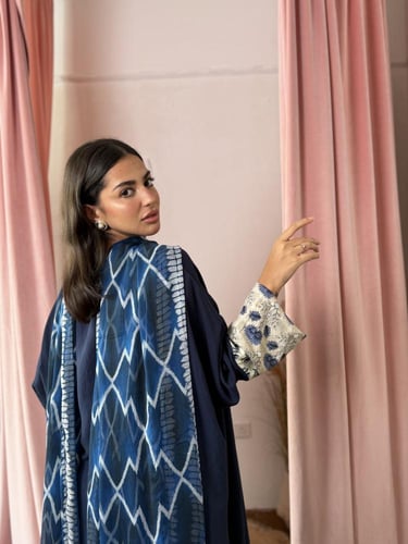 عباية كوبرو أكمام بيج - كحلي