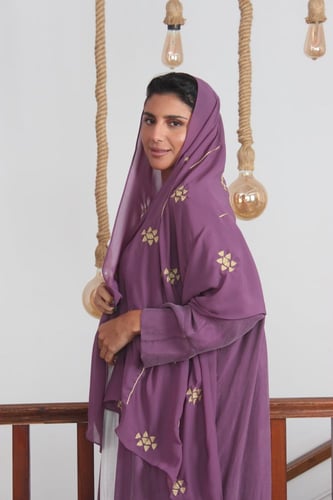 عباية كوبرو طرحة تطريز سدو - أخضر فاتح