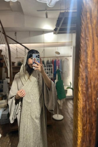 عباية بليند بيج - طرحة منقطة