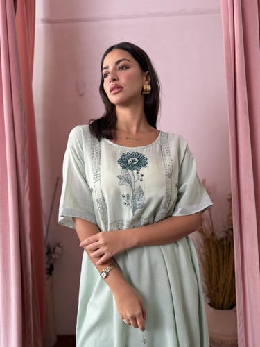 طقم رمضاني عباية وثوب كوبرو - اخضر