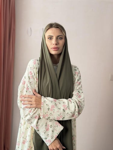 طقم عباية للأم والبنت Mommy & Me - مشجر ورد وردي