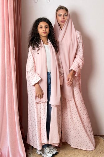 طقم عباية للأم والبنت Mommy & Me - وردي